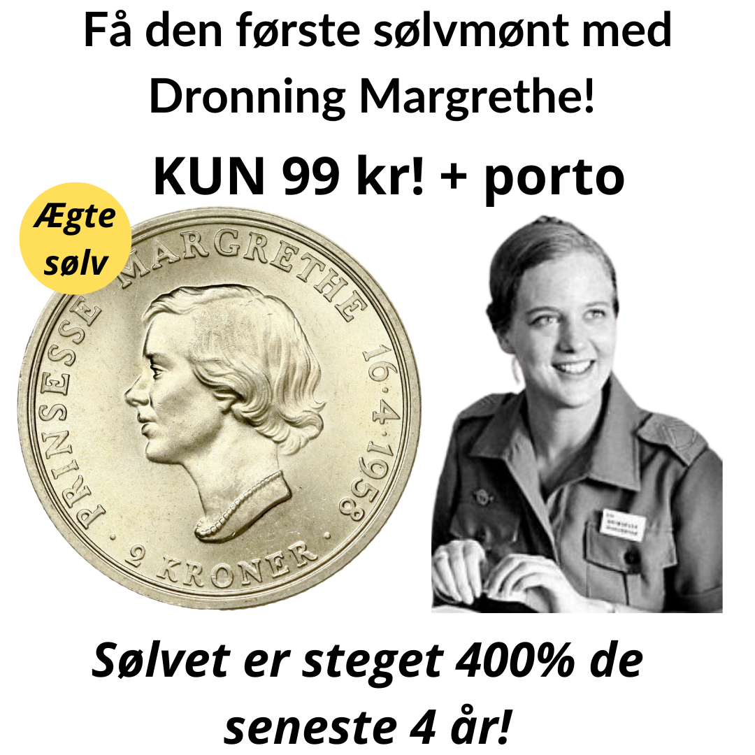 Få den første sølvmønt med Dronning Margrethe!