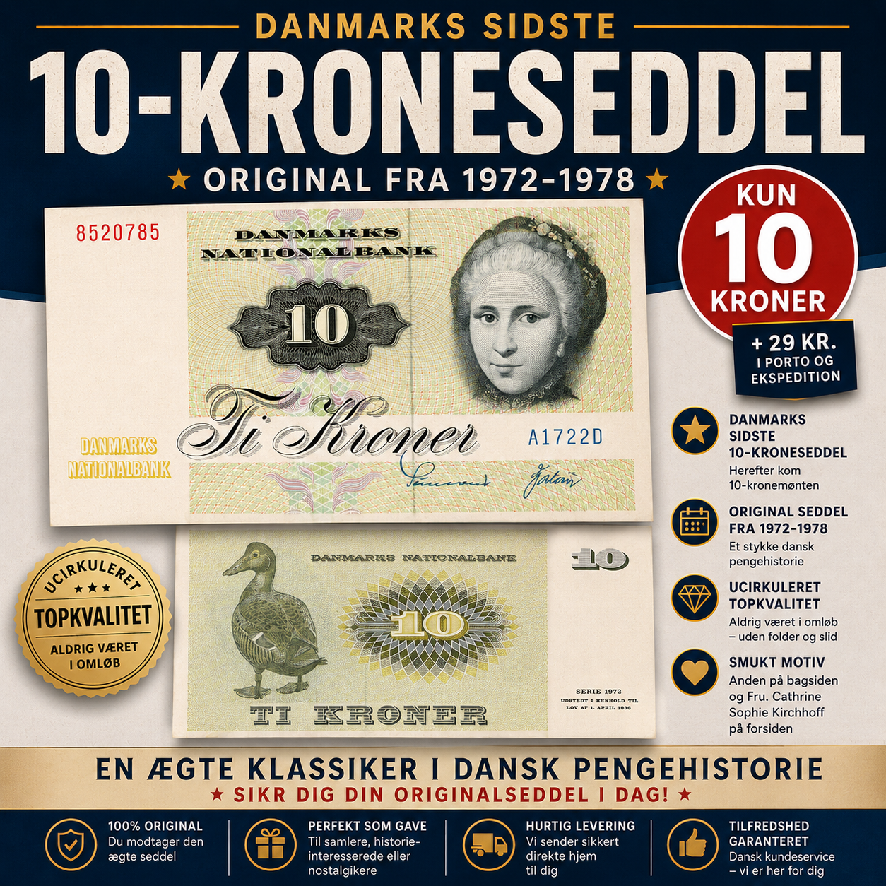 "Andetieren" Danmarks sidste 10-kroneseddel
