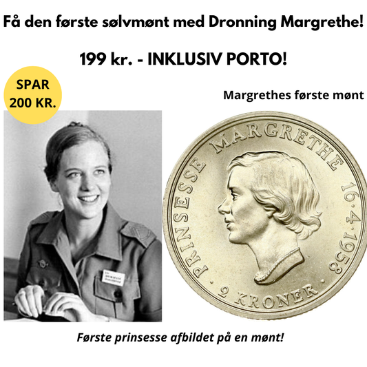 Få den første sølvmønt med Dronning Margrethe!