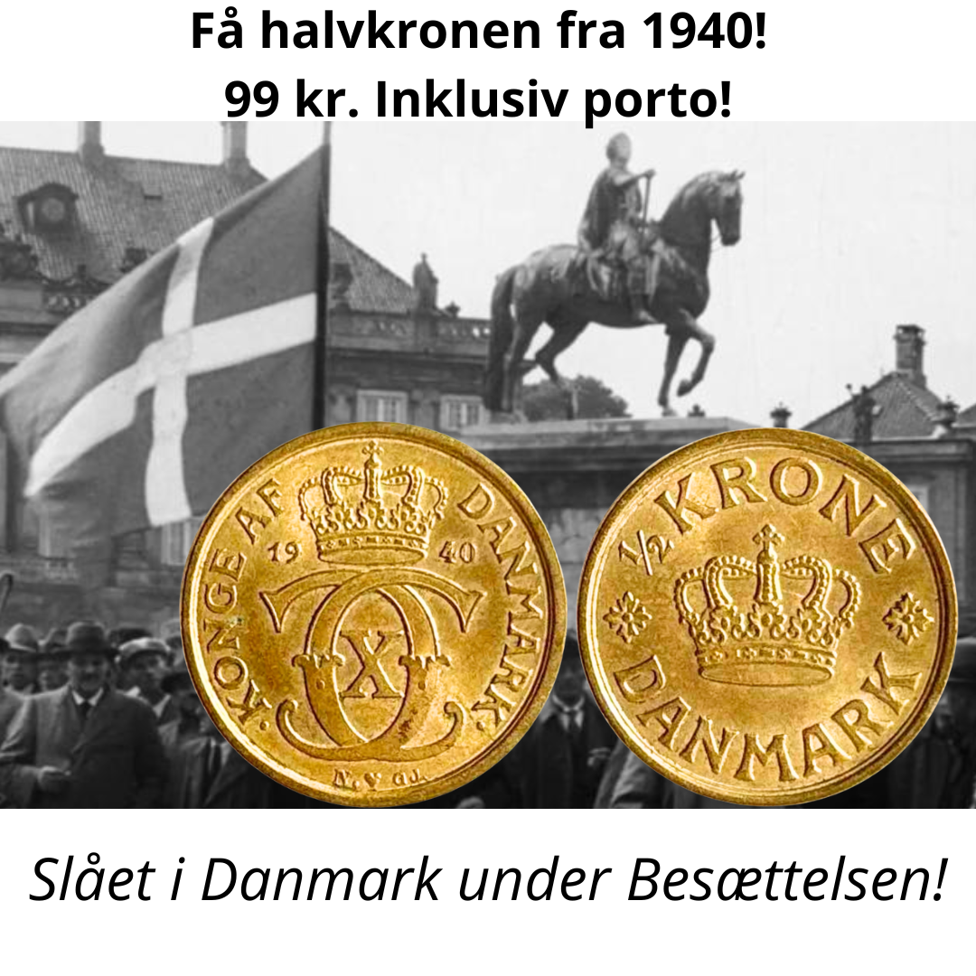 Få halvkronen fra 1940 - Slået under Danmarks besættelse!